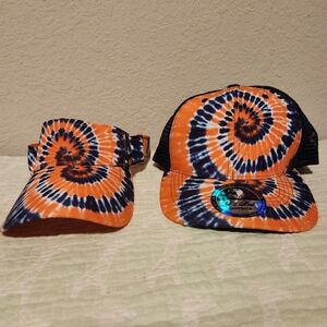 2 Pit Bull Snapback tie dye Trucker hat and visor. OSFM